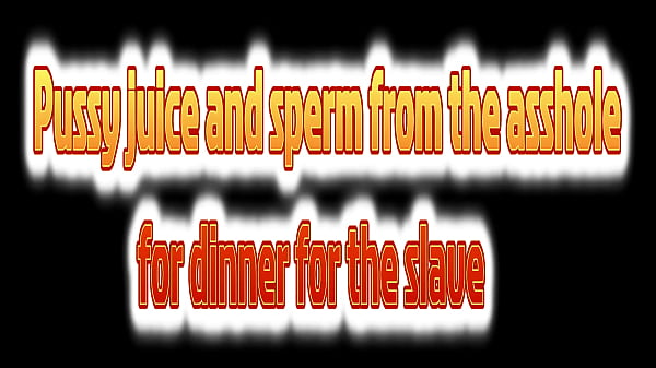Dinner für die Sklavin Pussy Saft und Sperma vom Arschloch