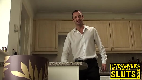 Adorable chick spanks herself while a dom bangs her hard