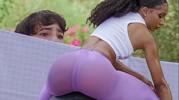 Young Boy SNEAKING on Her HOT MILF Neighbor Doing Her Workout – MILFED