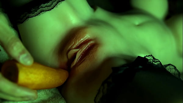 My carrot turned out to be the right size for her wet pussy!